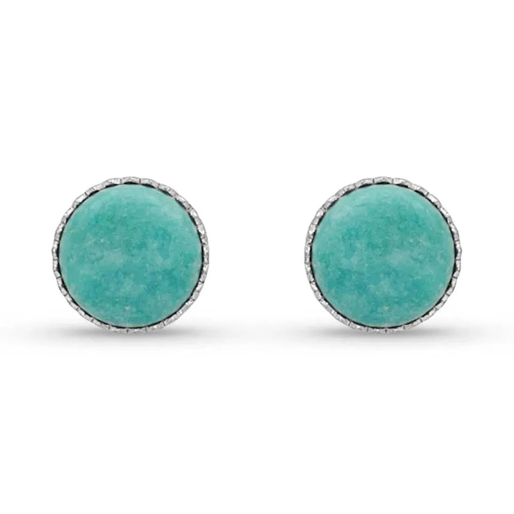 Two Way Concho Turquoise Post Earrings