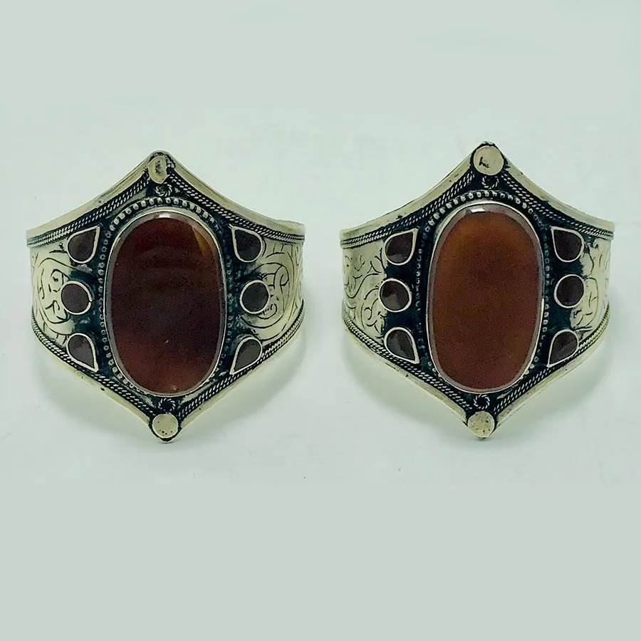 Unique Style Carnelian Stone Cuff Bracelet