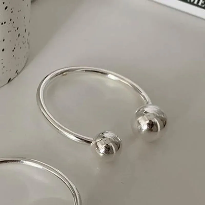 VAIGE Elegant Minimalist Geometric Cuff Bracelet with Glossy Ball and Cubic Zirconia - Trendy Party Accessory and Thoughtful Gift