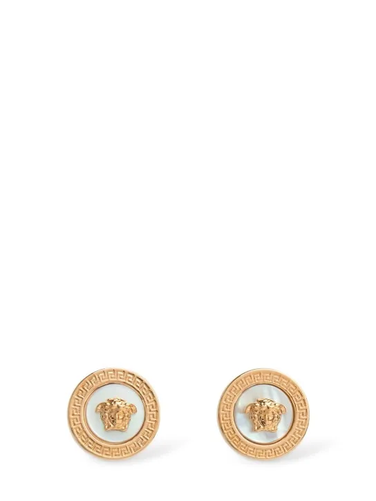 Versace   Medusa mother of pearl earrings 