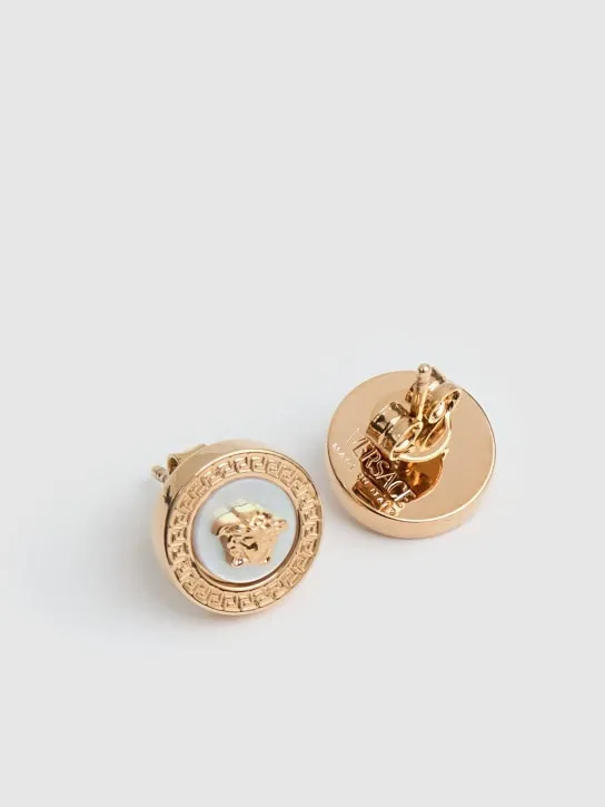 Versace   Medusa mother of pearl earrings 
