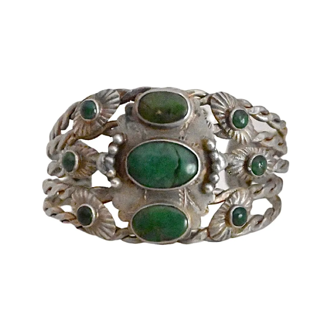 Vintage Navajo Sterling Silver Braided Cuff Bracelet