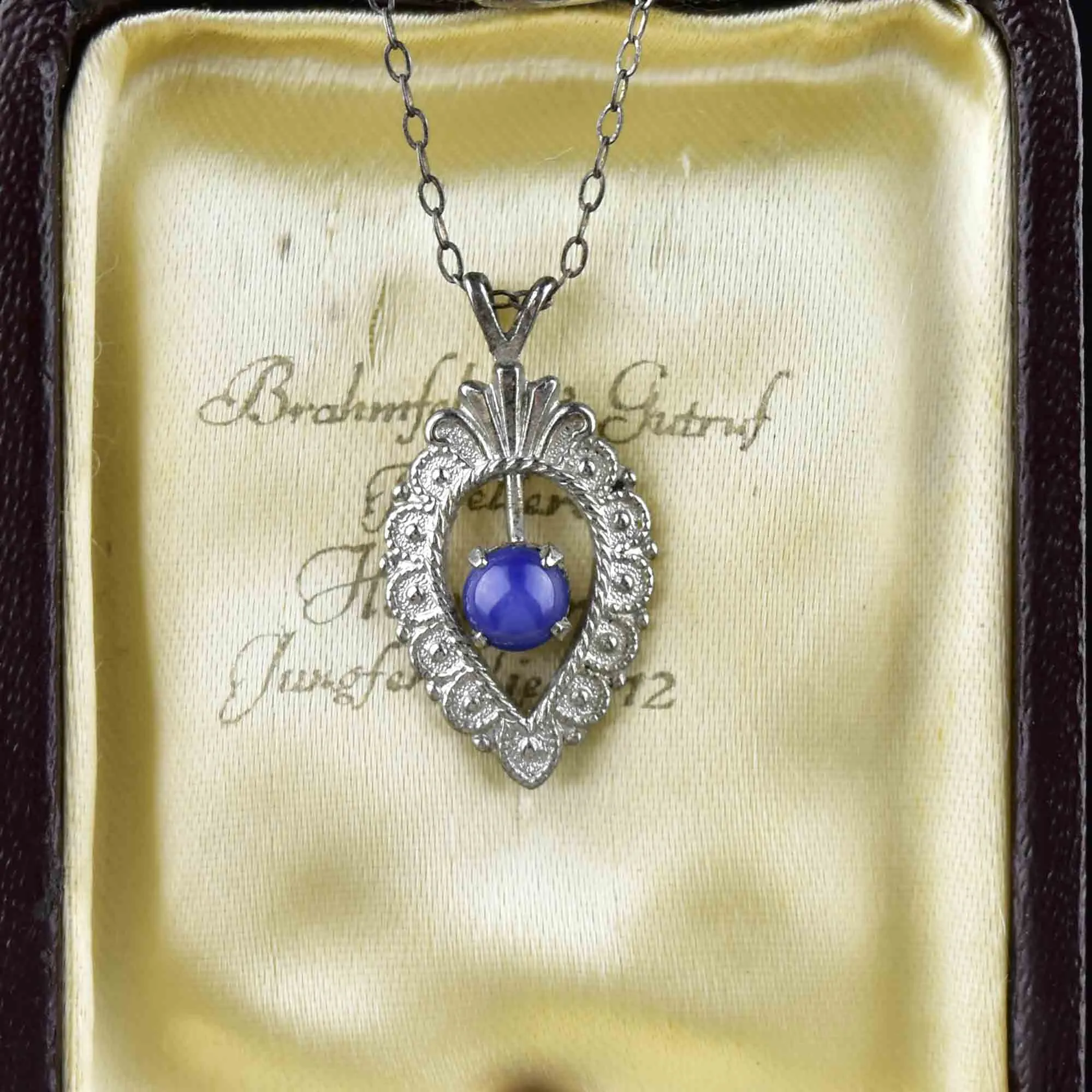 Vintage Sterling Silver Lindy Star Sapphire Necklace