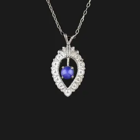 Vintage Sterling Silver Lindy Star Sapphire Necklace