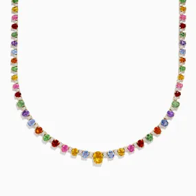 Watercolors 14K Gold Multi Sapphire and Diamond Necklace
