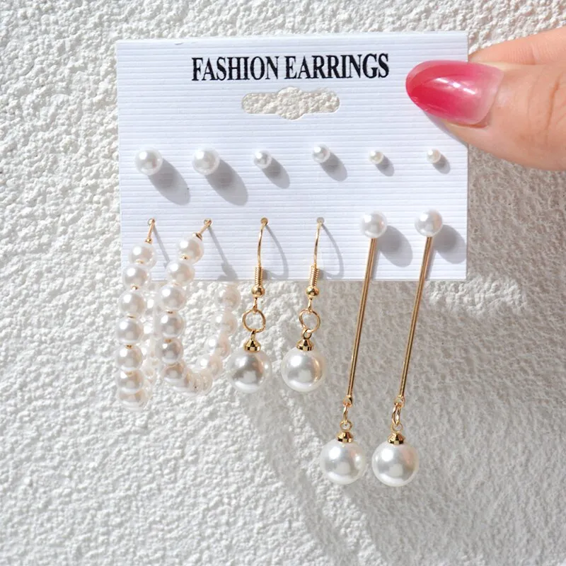 Wenkouban 23 Styles Women Earring Set Fashion Jewelry Gold Metal Big Hoop Dangle Drop Earing Butterfly Tassel Geometric Punk Brincos Femme