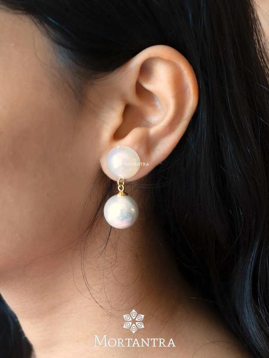 White Color Gold Plated Earrings - CSTEAR228