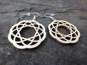 Whittlewud Pack of 20 Lace Earrings, natural wood gift lightweight cutouts openwork delicate round, Multiple Design,Sizes & 3MM Thickness.