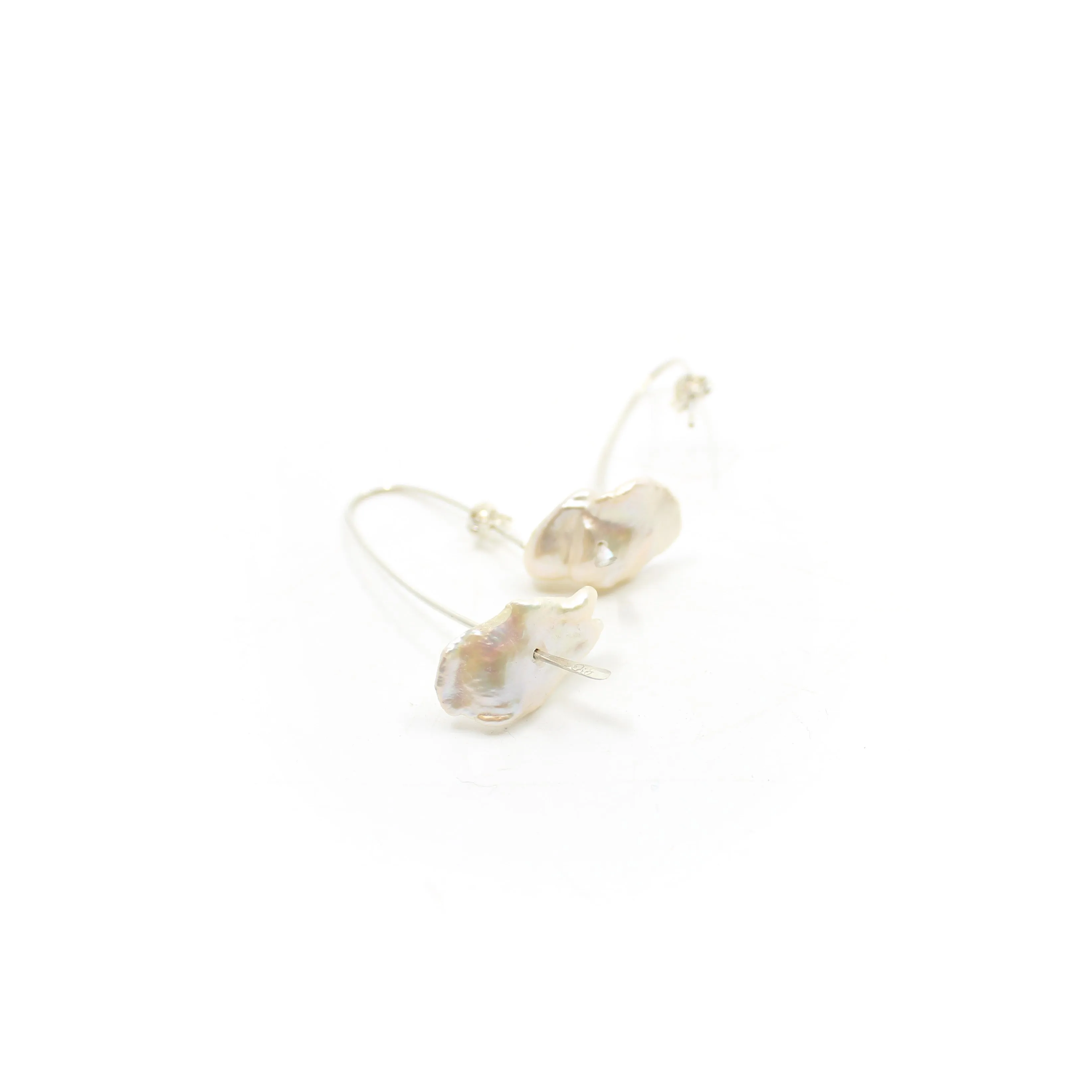 Wire Keshi Pearl Earrings