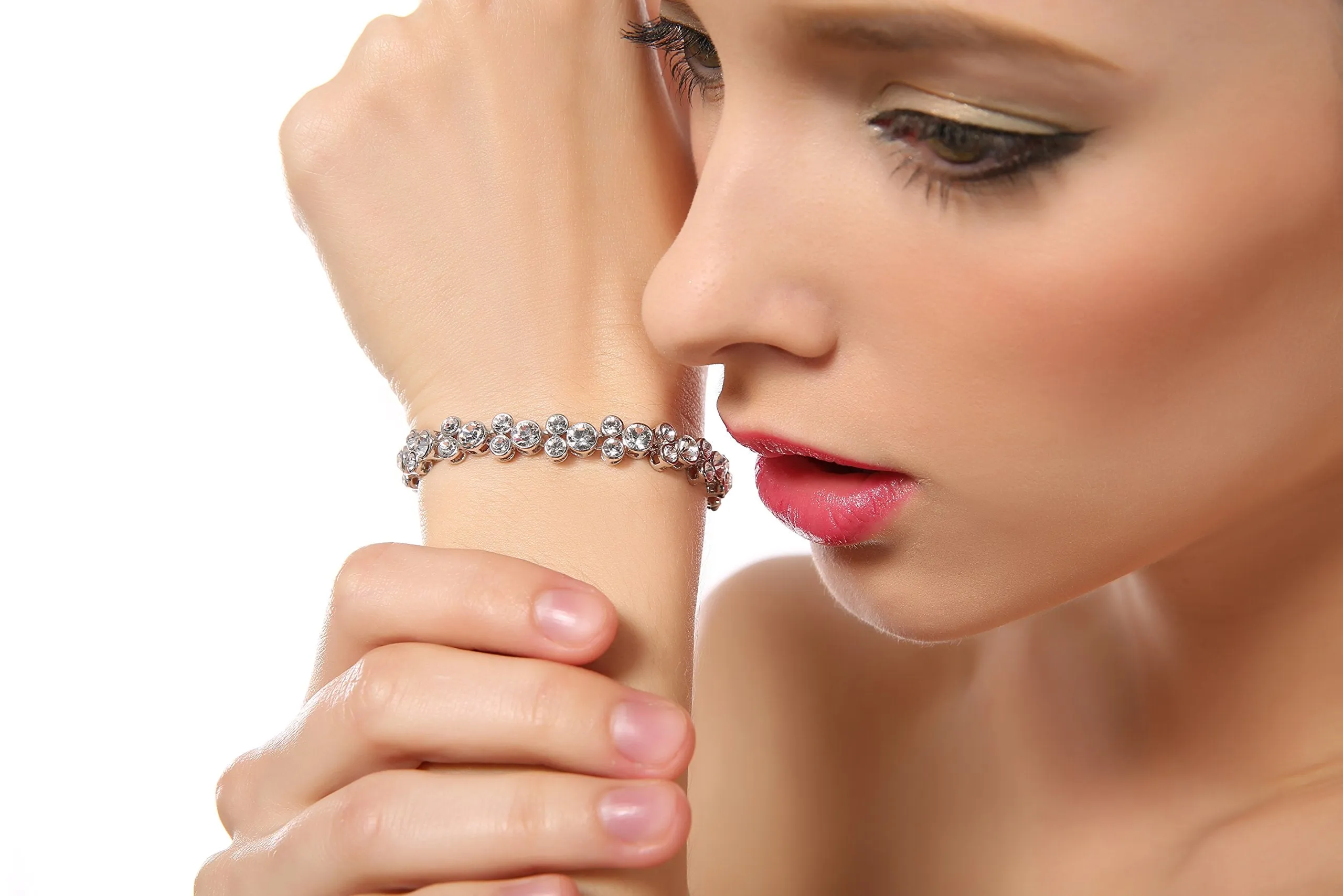 Yellow Chimes Bracelet for Women and Girls A5 High Grade White Crystal Bracelets for women | Silver Toned Crystal Bracelet for Girls | Birthday Gift For Girls & Women
