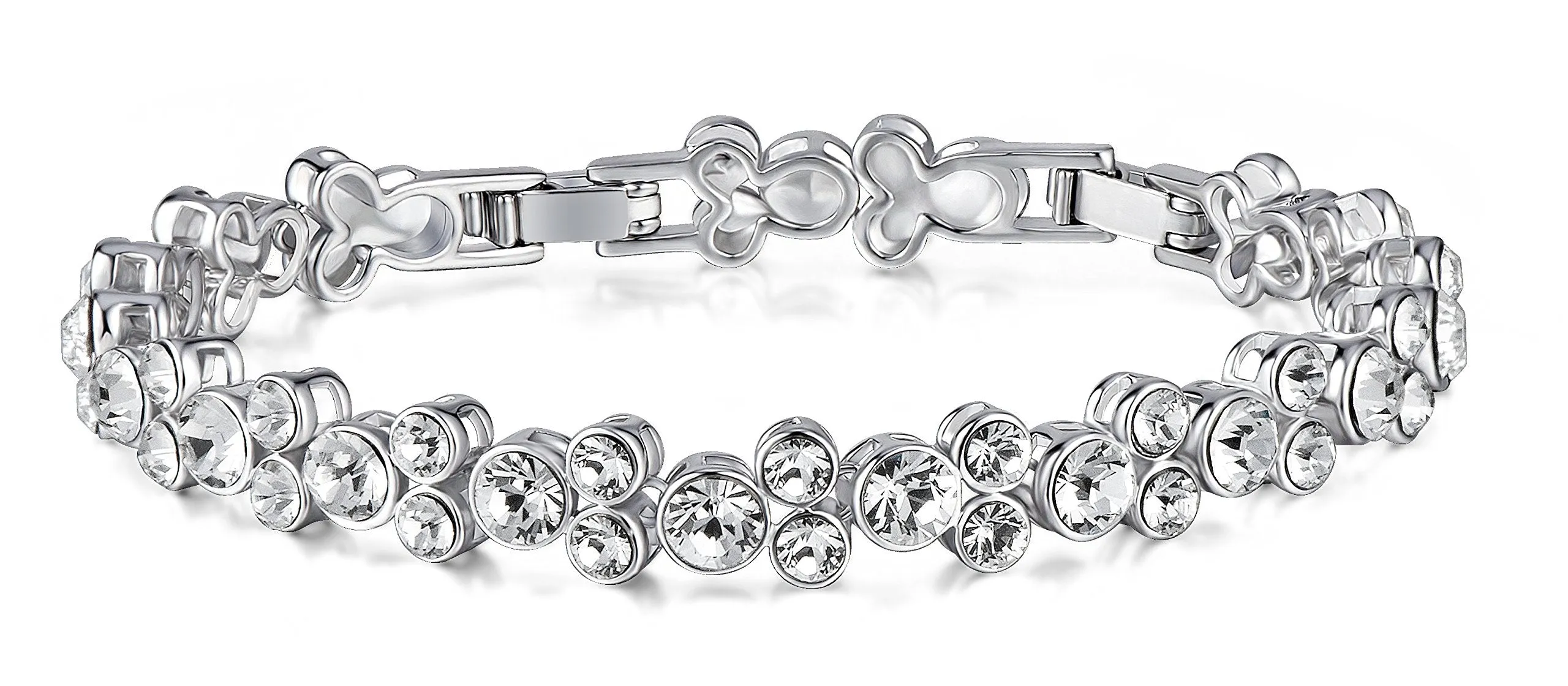 Yellow Chimes Bracelet for Women and Girls A5 High Grade White Crystal Bracelets for women | Silver Toned Crystal Bracelet for Girls | Birthday Gift For Girls & Women