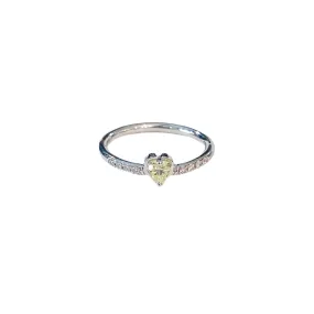 Yellow Heart Diamond 14 kt gold ring