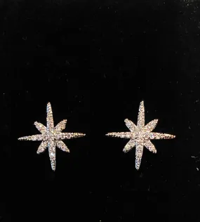 Zircon 925 Sterling Starburst Earrings
