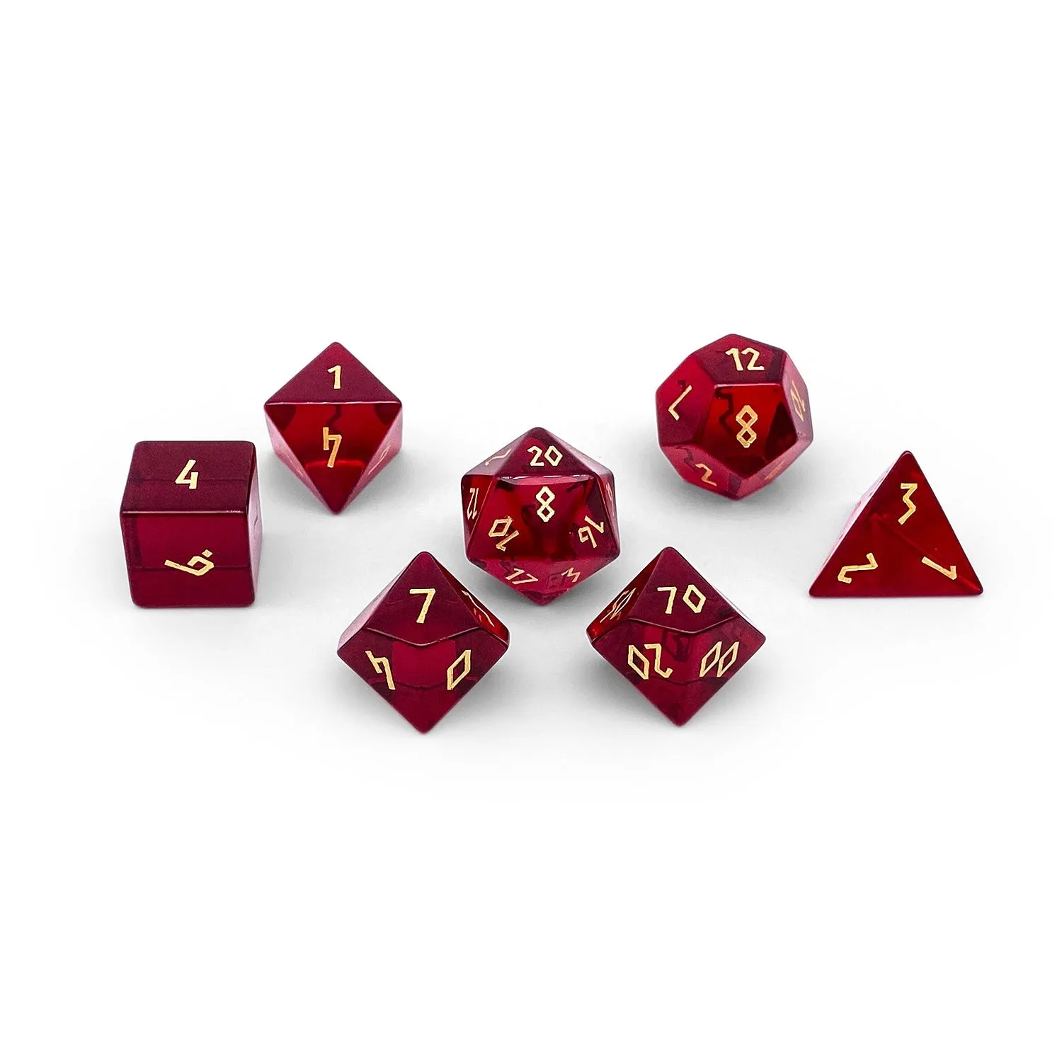 Zircon Garnet - 7 Piece RPG Set Zircon Glass Dice