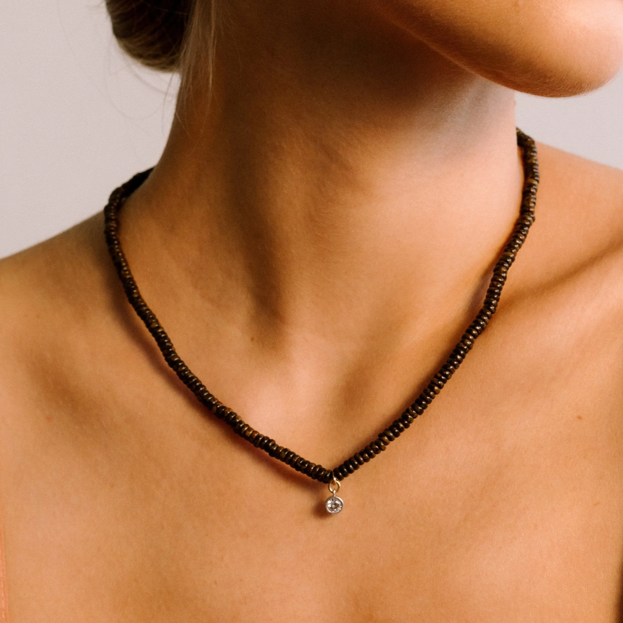 Zircon Necklace #1 - Bronzite & Zircon